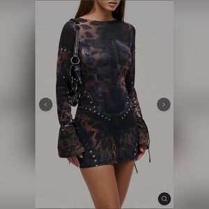 Black and Brown Mini Dress